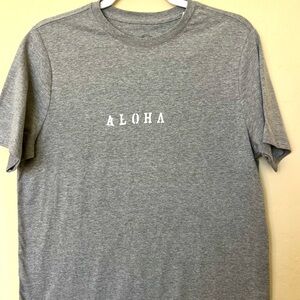 ALOHA Heather Gray Unisex T-Shirt with Distressed White Logo